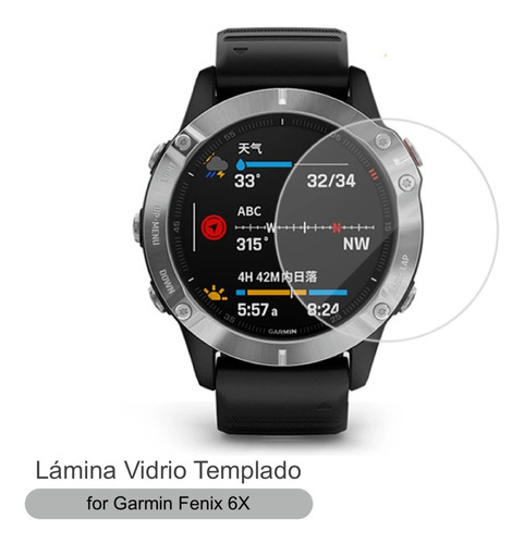 Lámina Vidrio Templado Para Smartwatch Garmin Fenix 6x
