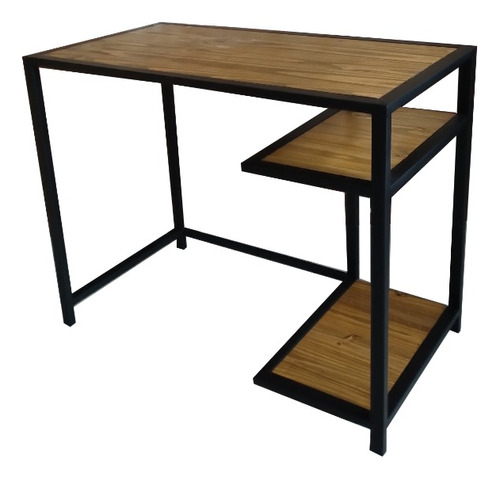 Mesa Escritorio Cpu Industrial Madera Hierro Madera 110x50