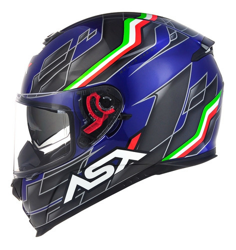 Capacete Asx Eagle Sv Italy Azul Brilho Visor Solar Interno Tamanho do capacete 60-L