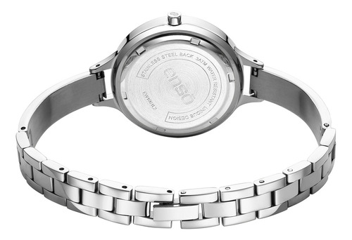 Reloj De Pulsera Enso Para Dama Ew1061l2 Acero Correa Plateado