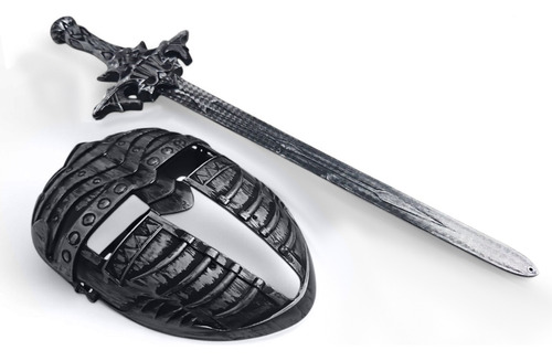 Kit Medieval Espada E Mascara Guerreiro De Combate Jr0610 Cor Prata