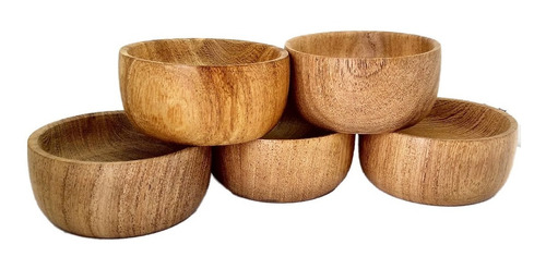 Cazuela De Madera Copetinero Liso Cuenco X5 Un. Sumas 