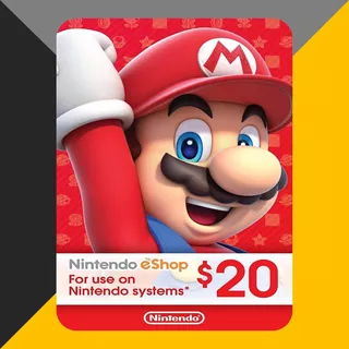 Tarjeta Nintendo Gift Card Eshop $20 Eeuu (código Digital)