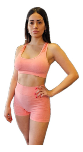 Conjunto Importado Top + Short Sin Costura Seamless 