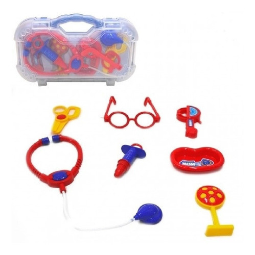 Kit Conjunto Maleta Medica Infantil Mini Doutor Azul