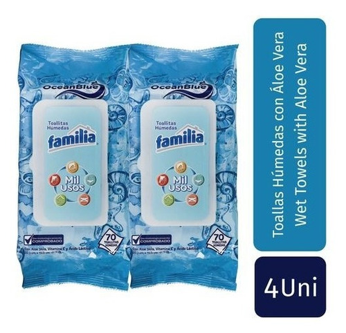 Familia Paños Húmedos Pack 4 - Unidad a $156