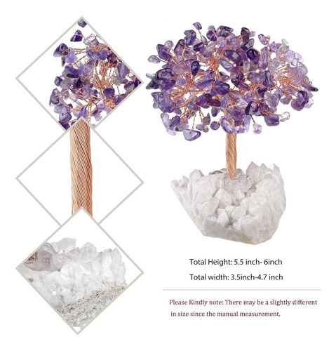 Mookaitedecor Árbol De Dinero De Cristal De Amatista Con Bas