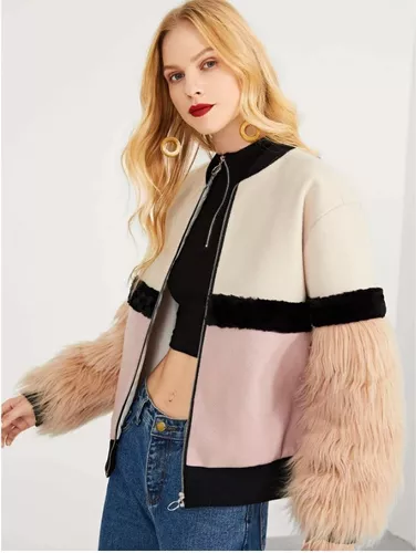 Chaqueta Abrigo Importado Pelo Sintético Shein Bomber