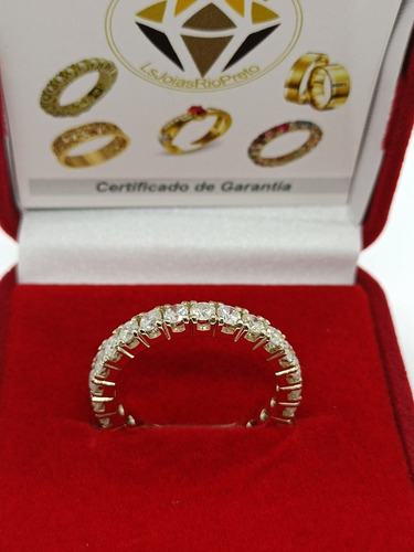 Aliança Inteira Em Ouro 18k Dimantes 10 Pontos