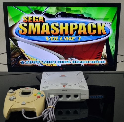 Console Sega Dreamcast Va1 Completo + 3 Jogos, Logo Vermelho. (Usado)