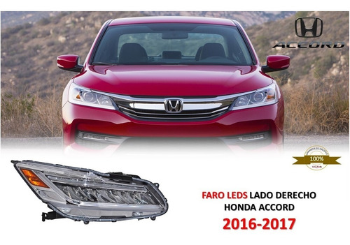 Faro Leds Lado Derecho Honda Accord 2016-2017