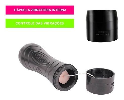 Masturbador masculino con vagina vibratoria, parte superior realista