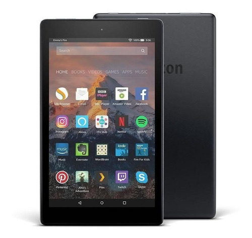 Tablet Amazon Fire HD 8 2018 KFKAWI 8" 32GB black com memória RAM 1.5GB