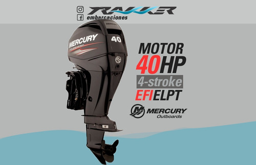 Imagen 1 de 16 de Motor Fuera De Borda Mercury 40 Hp Elpt (4 Tiempos)