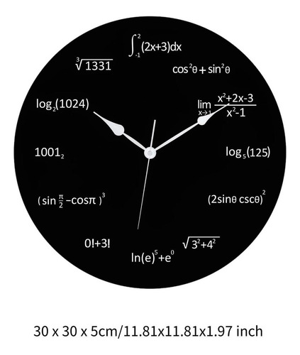 Reloj De Pared Con Ecuaciones Matemáticas, Redondo,.