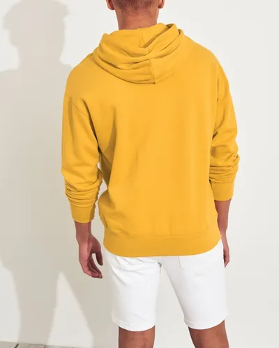 Moletom Hollister Masculino Capuz Amarelo M G Pronta Entrg