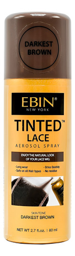 Spray Tintura Renda Peruca Ebin 80ml Marrom Darkest