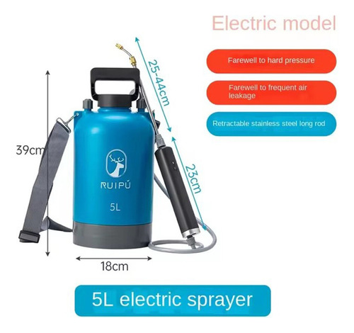 Pulverizador De Névoa Elétrico Recarregável De 5l Multiuso