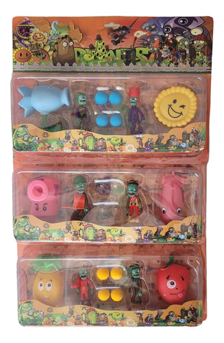 Plantas Vs Zombies Muñecos Personajes Set Grande X2 Blister!