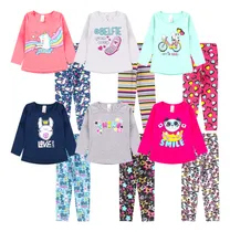 Comprar Kit 6 Conjuntos Infantis Feminina Legging Inverno Atacado