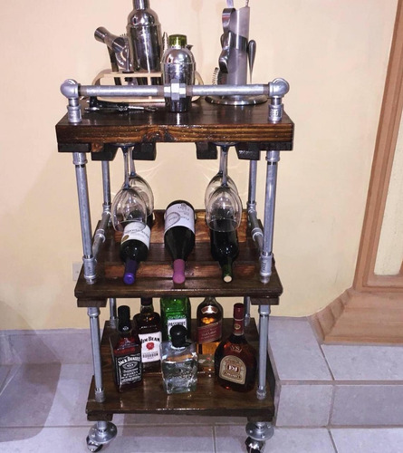 Industrial Bar Cart, Coffe Cart, Kitchen Cart