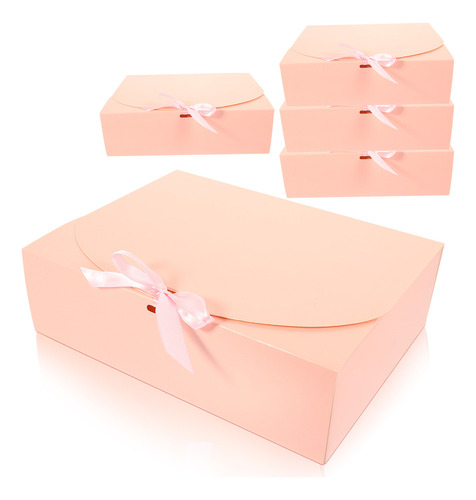 Caja De Regalo De Papel Kraft Para Decoración, 5 Unidades