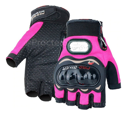 Guantes Dama Protección Medio Dedo Ciclismo Moto Deportes