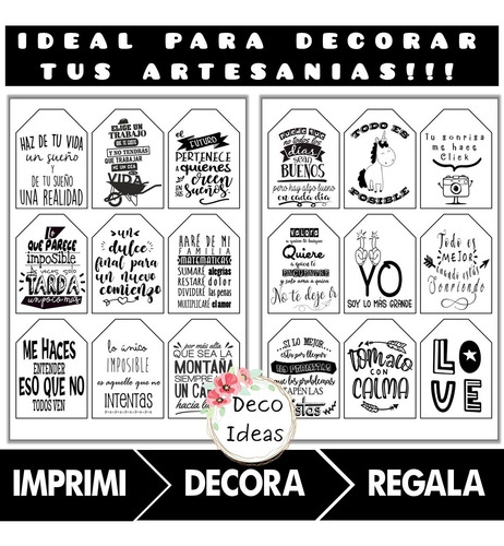 Imagen 2 de 5 de Kit08 Imprimible Blanco/negro Frases Motivadora Emprendedor