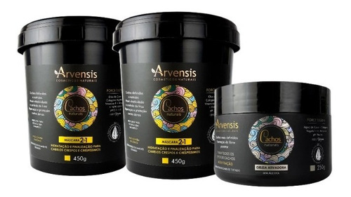 Kit Arvensis 2 Máscaras 2x1 450g +1 Geleia Alta Fixação 250g