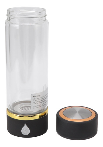 Botella De Agua Con Generador De Hidrógeno Negro Negro, 380