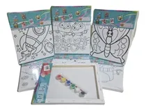 Comprar Set 6 Bastidores Lienzos 24x30cm Con Diseño Pintura Y Pincel
