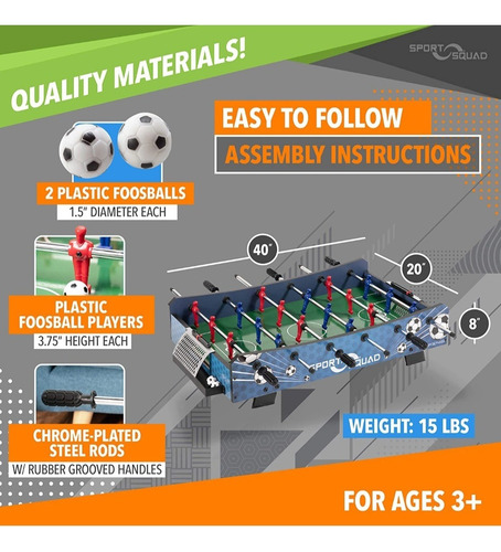 Juego De Mesa Mini Futbolito 100x50cm Incluye 2 Balones