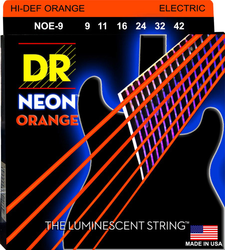 Dr Strings Noe-9 coated Niquel Hi-def Naranja Cuerda Para