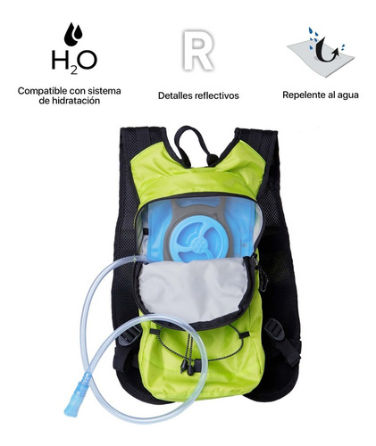 Imagen 2 de 10 de Mochila Chaleco Montagne Galax + Bolsa Hidratacion Running