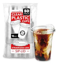 Comprar Vasos De Plastico Transparente De 16 Oz Con Tapas Desecha...