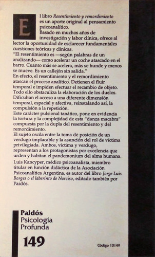 Imagen 2 de 3 de Luis Kancyper, Resentimiento Y Remordimiento Oferta Especial