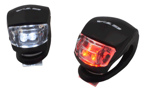 Kit Sinalizador Branco + Vermelho 10 Lumens Gta 2 Leds Bike Cor Preto