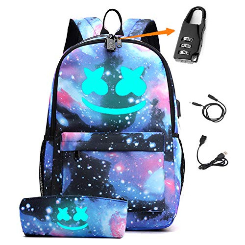 Piesweety Smily Luminous Laptop Mochila Con Tarjeta Hwg97