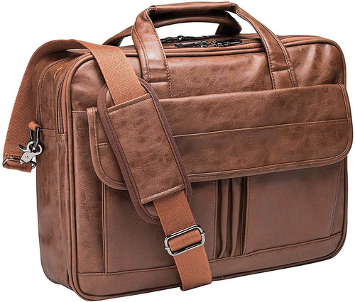 Mens Leather Messenger Bag, . Inches Laptop Briefcase B...