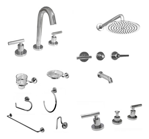 Griferia Hidromet Climb Lavatorio Bidet Ducha + Kit Cs5933