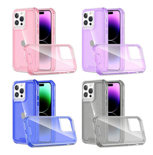 Funda Brillante Shiny 360, 3 En 1  Para iPhone, Huawei, Oppo