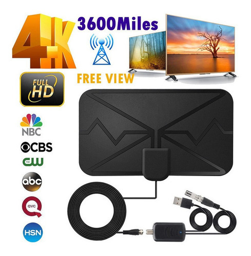 Antena Interior Hdtv 4k Hd Pantalla Plana Hd Canales 2022 Nu