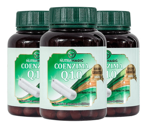 Kit 3x Suplemento Em Cápsulas Coenzima Q10 500mg