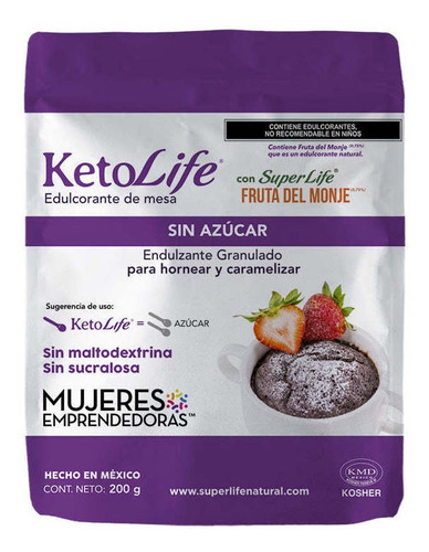 Keto Life® Edulcorante De Mesa Con Fruta De Monje 400 Gms