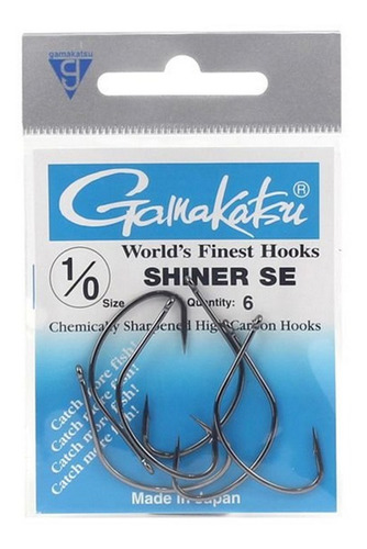 Anzol Gamakatsu Shiner Nº 1/0 Cartela C/6