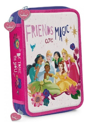 Canopla Princesas Friends Magic C/brillitos 3 Pisos Cierres Color Violeta