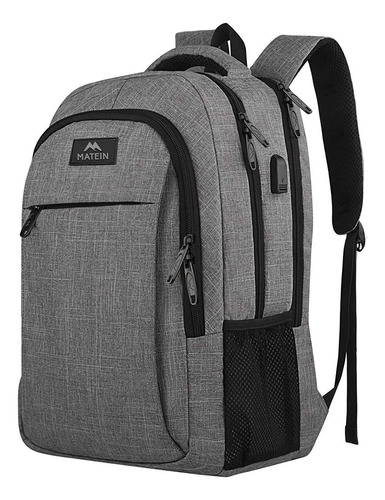 Mochila para portátil de viaje, para negocios, antirrobo, delgada, duradera, con puerto de carga USB, resistente al agua, para colegio, para mujeres y hombres, se adapta a portátiles de 15.6 pulgadas