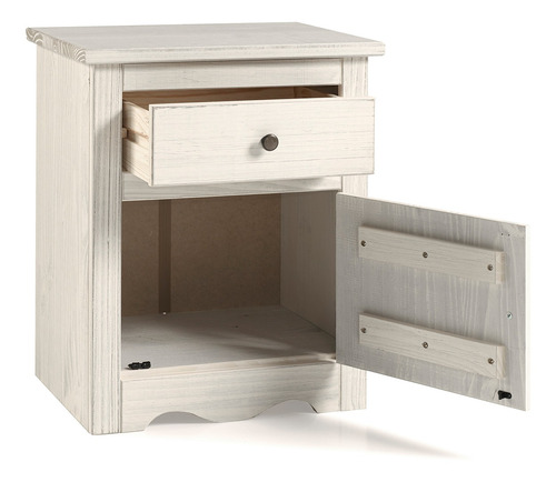 Mesa De Cabeceira - Madeira - Branco Envelhecido - Cad510