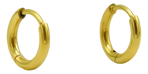 Argollas Titanio 8mm Astm F136 G23 Chapadas En Oro 18k Niñas