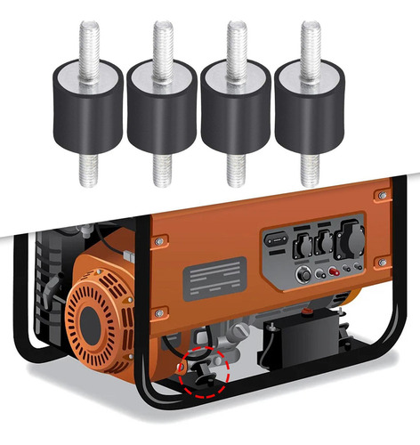 W 4 Piezas De Soportes Aisladores Antivibración De M6